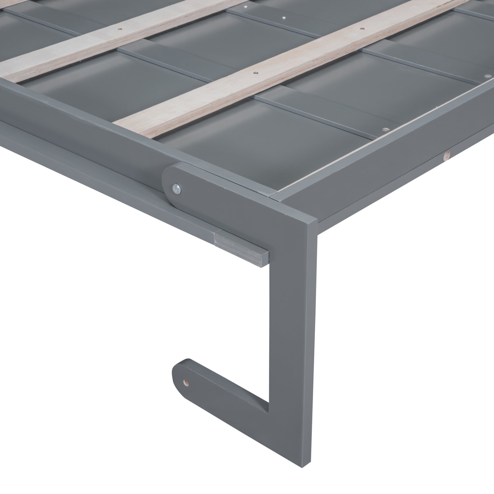 Queen Size Murphy Wall Bed With Cushion, Space Saving - Gray - Image 12