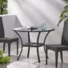 Bistro Table With Iron Frame And Glass Top - Gray - Image 4