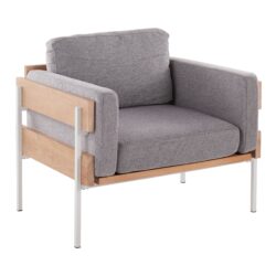 Kari - Farmhouse Chair - White / Natural / Light Gray