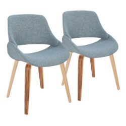 Fabrico - Mid-Century Modern Dining Chair (Set of 2) - Zebra / Blue