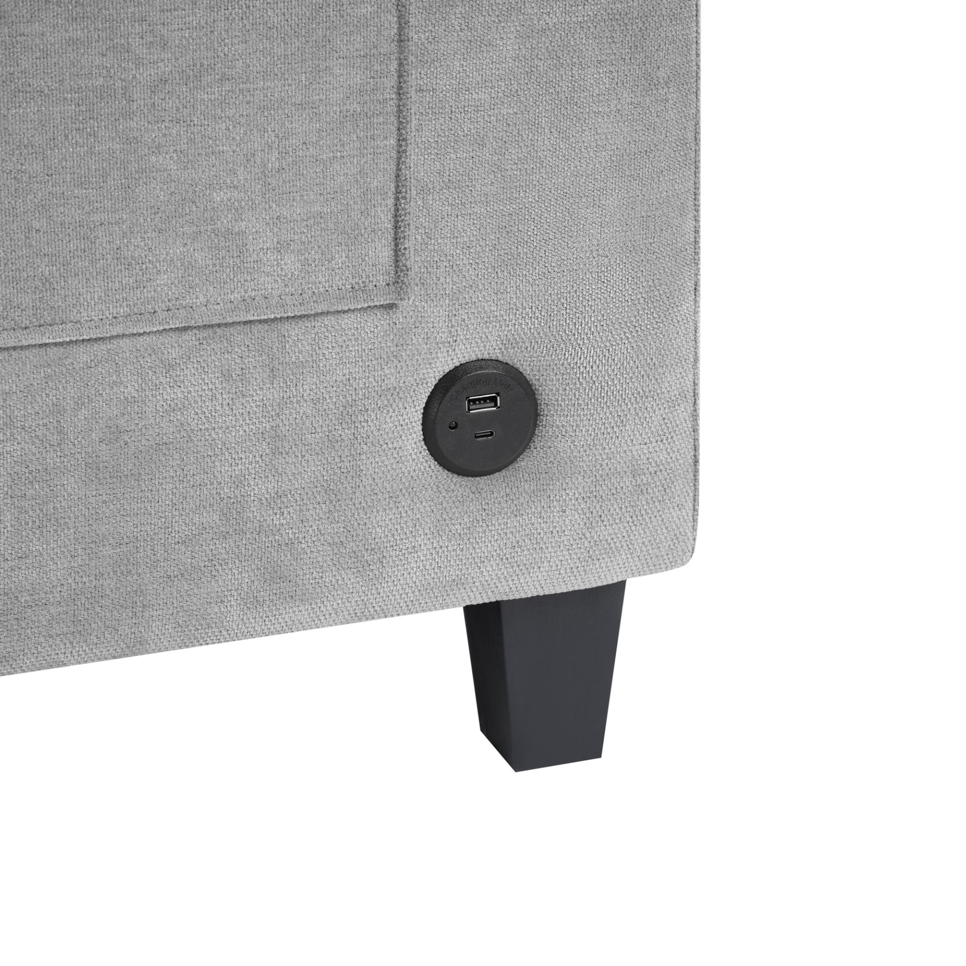 U Shaped Sectional Sofa, Corner Living Room Couch With Built In Cup Holders, Storage, USB Ports - Light Gray - Image 14