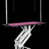 Hydraulic Pet Grooming Table With"H" Arm - Pink - Image 5