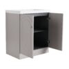 Modern Freestanding Bathroom Vanity With White Resin Sink & Soft Close Doors - Khaki - Image 14