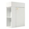 Floating Bathroom Vanity With Resin Basin, Left Side Storage - White - Image 17