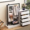 Wardrobe With 4 Drawers And 3 Shelves - White - Image 12