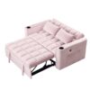 Multi Functional Sofa Bed With Cup Holder And USB Port For Living Room Or Apartments - Pink - Image 13