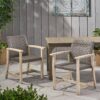 Outdoor Dining Chair (Set of 2) - Light Gray / Mix Black - Image 4