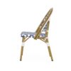 Elegant French Bistro Chair Set With Durable Aluminum Frame And Polyethylene Rattan - White / Navy - Image 8
