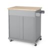Negley - Contemporary Kitchen Cart With Wheels - Gray - Image 7