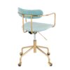 Demi - Contemporary Office Chair - Gold / Light Blue - Image 3