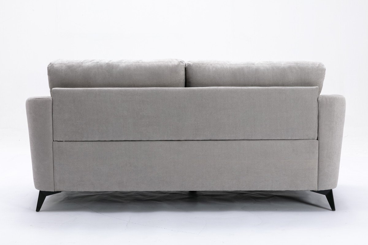 Callie - Woven Fabric Living Room Sofa, Loveseat, Chair (Set of 3) - Light Gray - Image 6