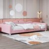 Twin Size Upholstered Daybed, Sherpa Fabric Sofabed With Cloud-Shaped Backrest, No Box - Spring Needed - Pink - Image 15