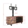Rustic Brown TV Console With Push-To-Open Storage Cabinet For TV, Wood & Glass TV Stand For Living Room Bedroom - Rustic Brown - Image 3