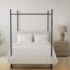 4 Piece California King Brushed Microfiber Hypoallergenic Sheet Set - White - Image 5