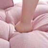 Modern Chaise Lounge Sofa Bed Upholstered Sofa Couch With Tufted Seat And Detachable Pillows For Living Room - Pink - Image 23