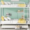 Full Over Full Metal Bunk Bed With Trundle - White - Image 21