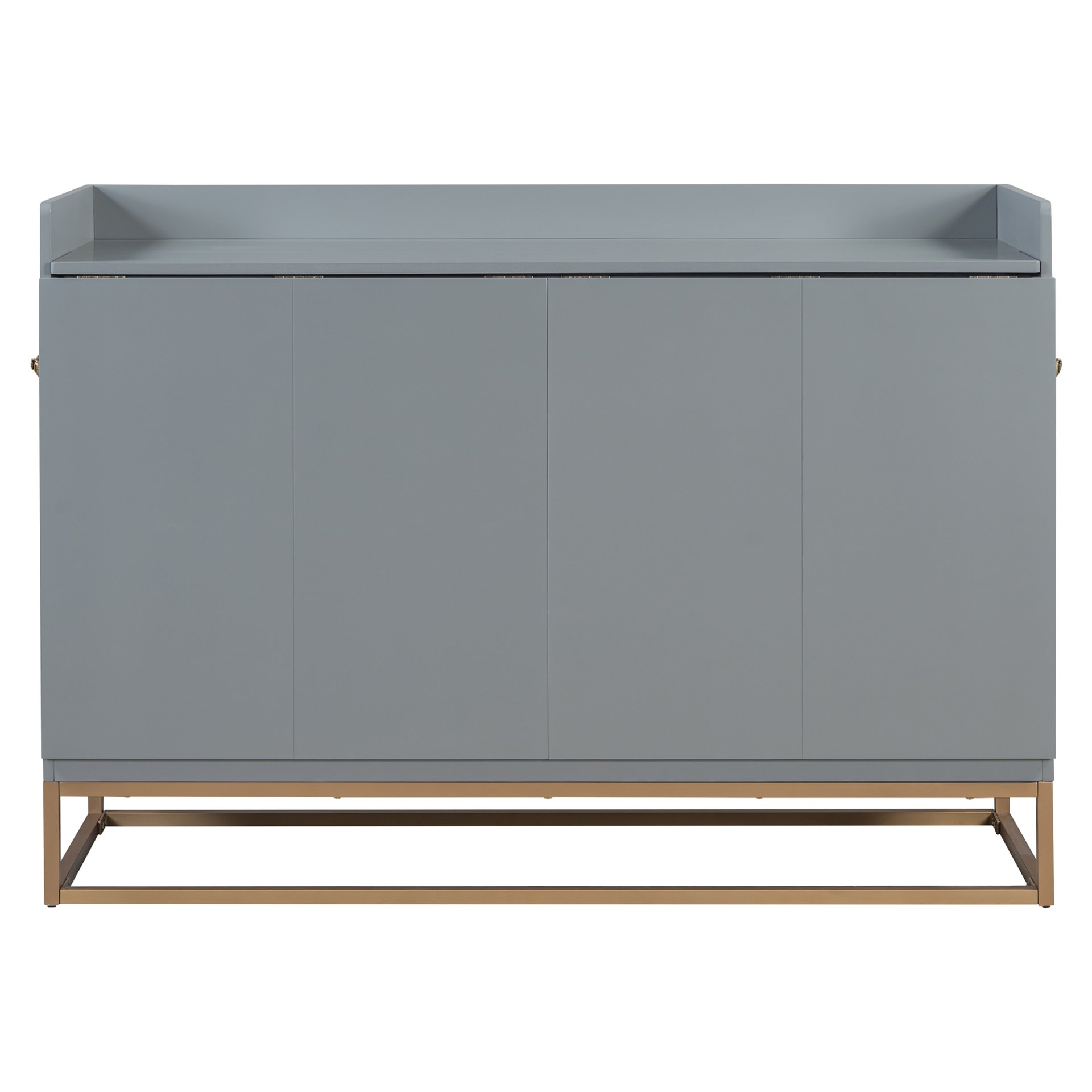 Queen Size Murphy Bed With Iron Legs, Modern Design - Gray - Image 3