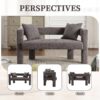 Modern Loveseat Sofa, Comfy Upholstered 2 Seater Sofa, Small Loveseat Accent Couch For Leisure Areas - Gray - Image 7