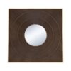 Square Carved Mirror With Pleated Design WithIron Frame, Neutral Colorway Wall Decor For Living Room Bathroom Entryway - Brown - Image 2