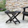 Outdoor Folding Wooden Side Table - Dark Gray - Image 2