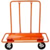Heavy Duty Drywall Sheet Cart & Panel Dolly With 2400Lbs Capacity, Mold On Rubber Wheels, Steel Construction - Orange - Image 11