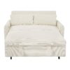 Pull Out Sofa Bed Convertible Couch 2 Seat Loveseat Sofa Modern Sleeper Sofa With 2 Throw Pillows And USB Ports For Living Room - Beige - Image 15