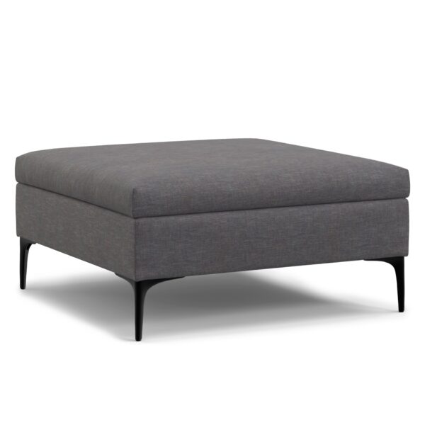 Rebecca - Multifunctional Coffee Table Storage Ottoman With Lift Up Lid - Gray