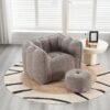 Soft Bean Bag Chair With High Resilient Foam (Chips) - Coffee - Image 13