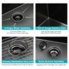 30" Farmhouse Kitchen Sink Stainless Steel Apron Front 16 Gauge 10" Deep Single Bowl - Gunmetal Black - Image 6