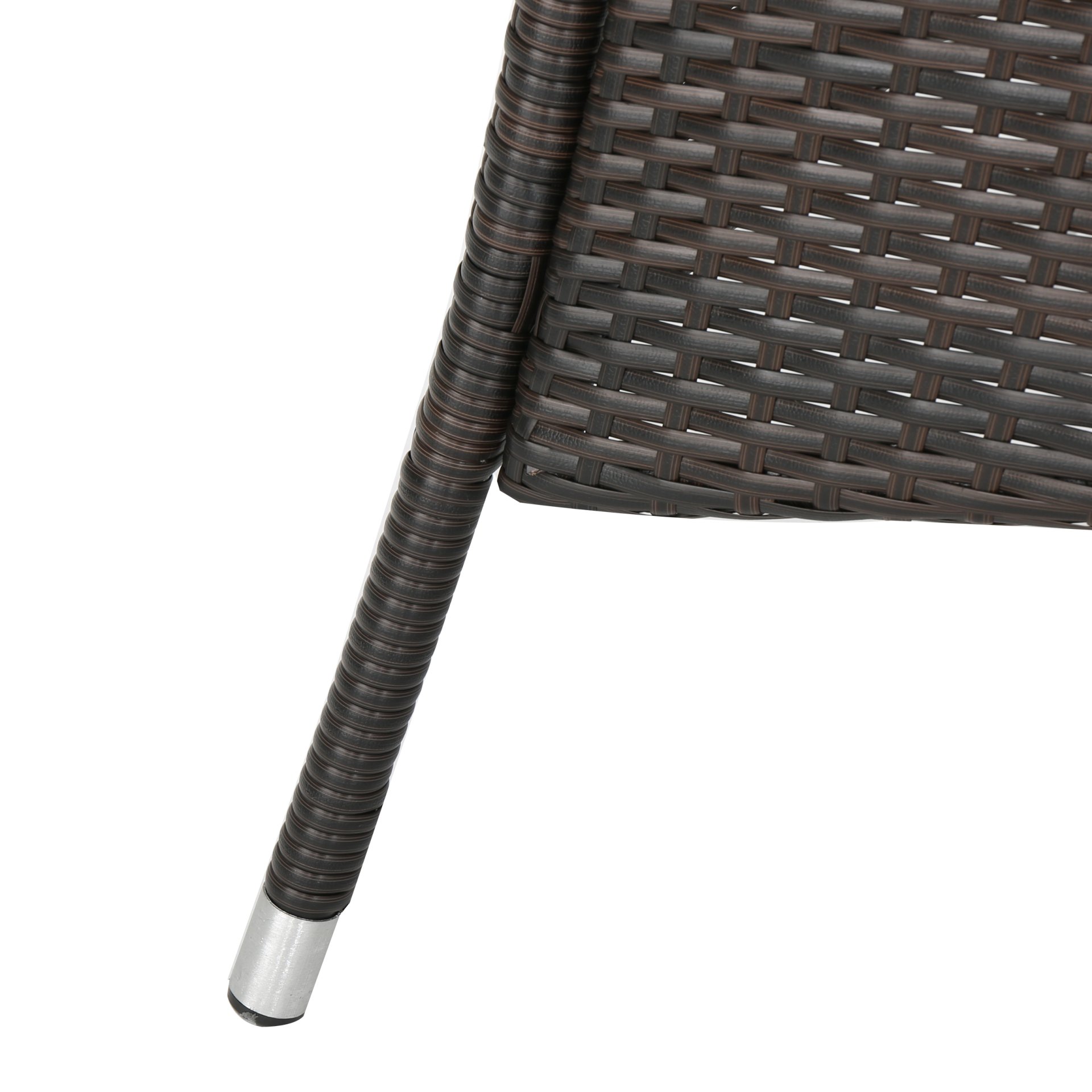 Outdoor Oval Dining Table With Silver Tipped Legs - Brown Multi - Image 10