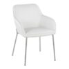 Daniella - Contemporary Dining Chair (Set of 2) - Chrome / White - Image 2
