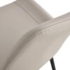 Chic Dining Chair With Black Metal Legs And Curved Widened Cushion Design (Set of 6) - Light Gray - Image 13