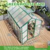 Newly Marketed Gain Height Windproof Aluminum Greenhouse 6 X 10 Ft Polycarbonate Greenhouse Raised Base And Anchor Aluminum Heavy Duty Walk - In Greenhouses For Outdoor Backyard In All Season - Green - Image 5