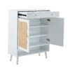 Modern Minimalist Rattan Shoe Cabinet, Elegant Storage Solution - White - Image 17