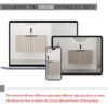 Contemporary Wall Mounted Bathroom Vanity With Resin Sink, Soft Close Doors - Khaki - Image 8