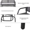 Outsunny - 2 Person Outdoor Glider Bench, Patio Double Swing Rocking Chair Loveseat With Powder Coated Steel Frame For Backyard Garden Porch - Gray - Image 5