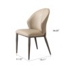 Modern Dining Chair (Set of 2) With Unique Backrest Design Leather - Beige / Black - Image 3