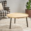 Round Coffee Table With Tray Edge Design - Natural / Black - Image 2