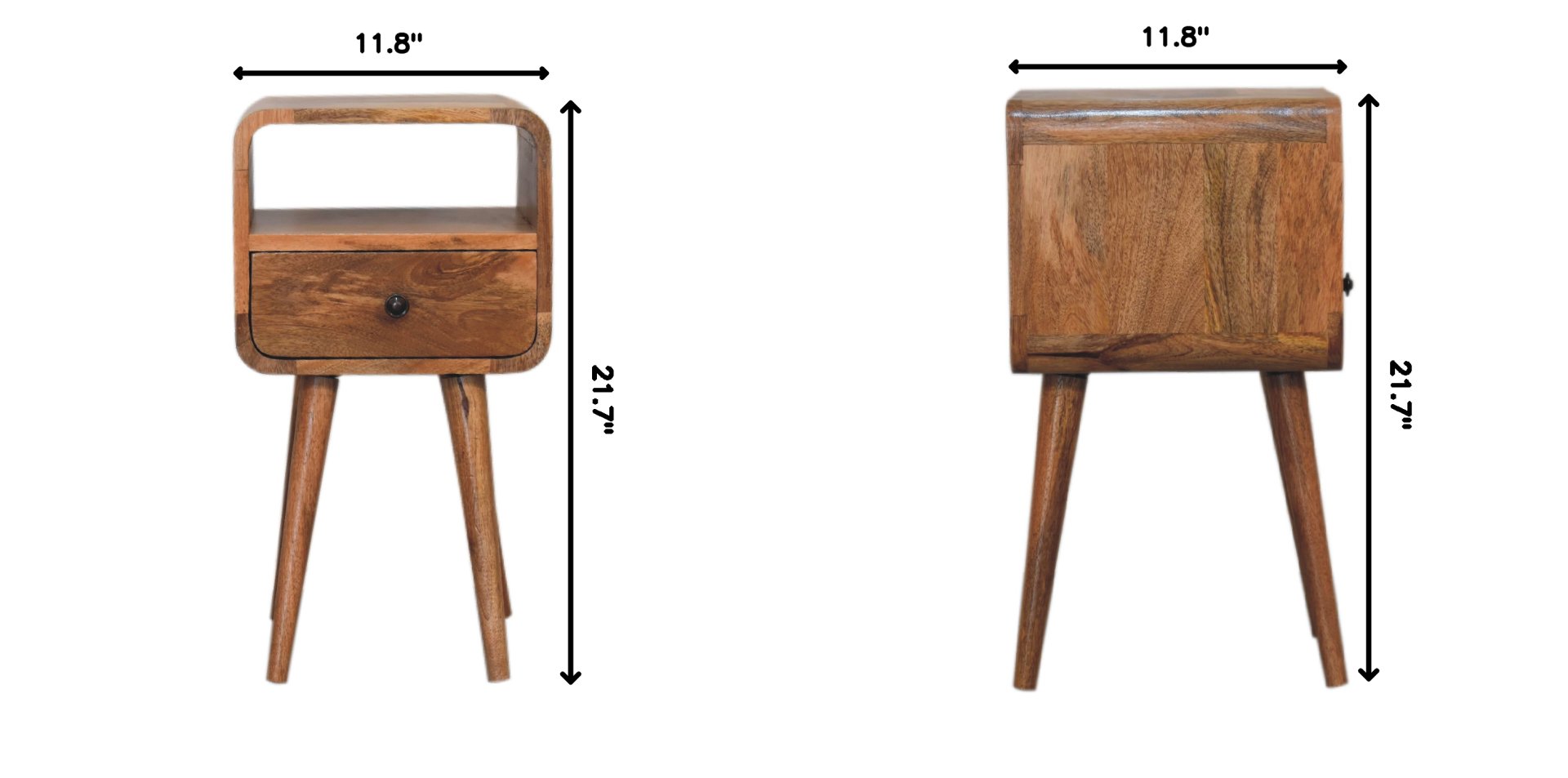 Mini Curve Open Nightstand - Oak - Image 18