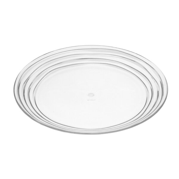 Designer Swirl Plastic Dessert Plates (Set of 4) Crystal Clear Bpa Free Dishwasher Safe 9" - Clear
