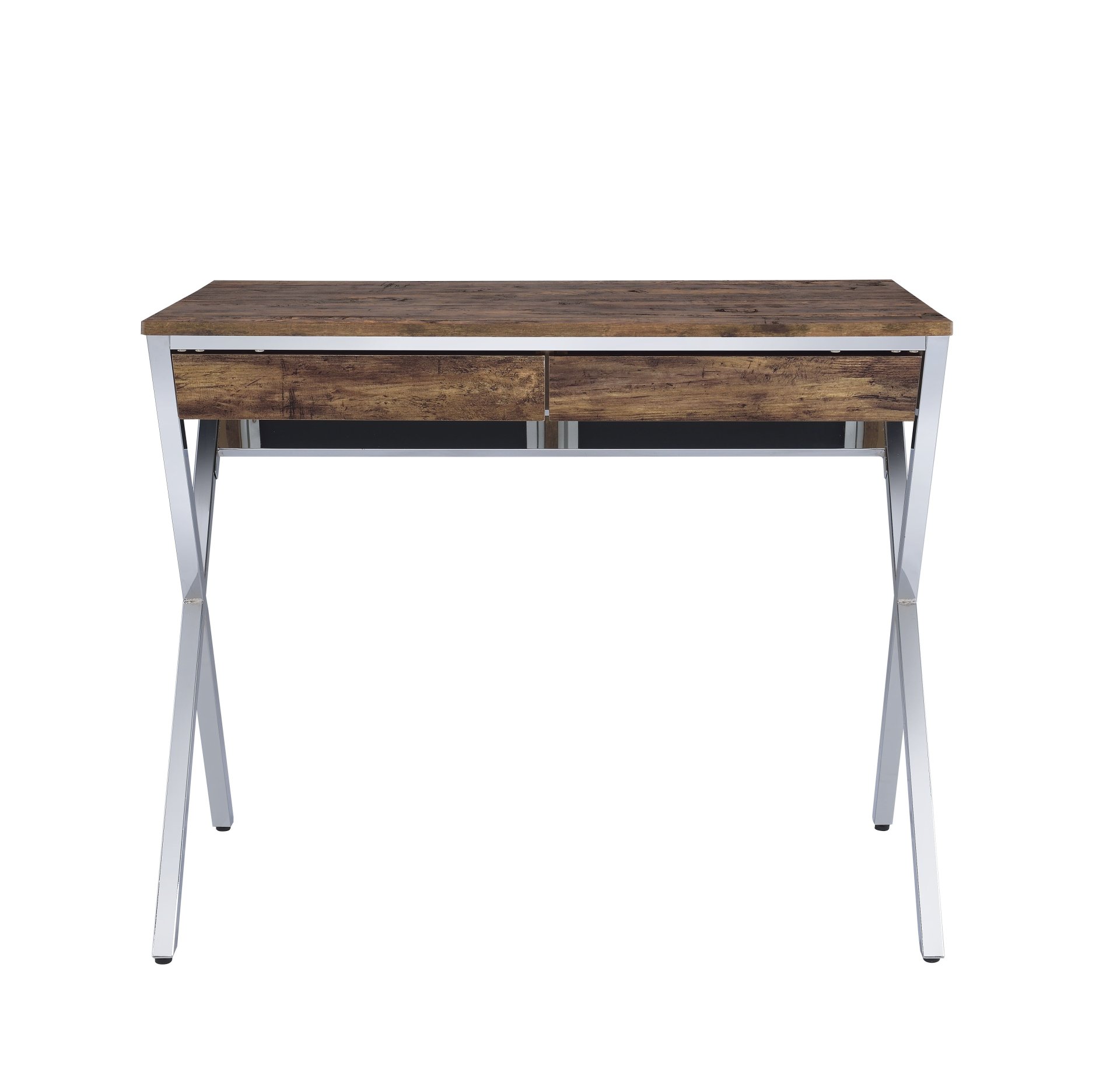 Callers - Weathered Writing Desk - Chrome / Oak - Image 5