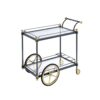 Cyrus - Clear Glass Serving Cart - Black / Gold - Image 9