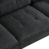 L Shaped Convertible Sectional Sofa 4 Seat Tufted Couch Set With Two Tone Adjust Legs Cloud Movable Ottoman - Black - Image 12