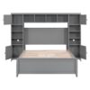 Full Size Bed With All In One Cabinet And Shelf - Gray - Image 15