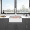 Double Bowl Sink Workstation 33" With Built In Work Surface And Accessories - White - Image 5