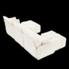Elegant Textured 3 Seater Sofa Set With Ottoman And Throw Pillows - White - Image 16