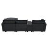 Modern Sectional Cloud Sofa With Console USB Charger Reading Light Cup Holder, Wide Seat 4 Seat Modular Couch Storable Indoor Funiture - Dark Gray - Image 8