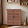Potting - Bench With Storage Cabinet And Metal Table Top For Outdoor Patio, Garden Furniture Workstation Coffee - Brown - Image 9