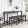 Oriana - 4 Piece Counter Height Pub Table Set With Tufted Stools - Gray - Image 6
