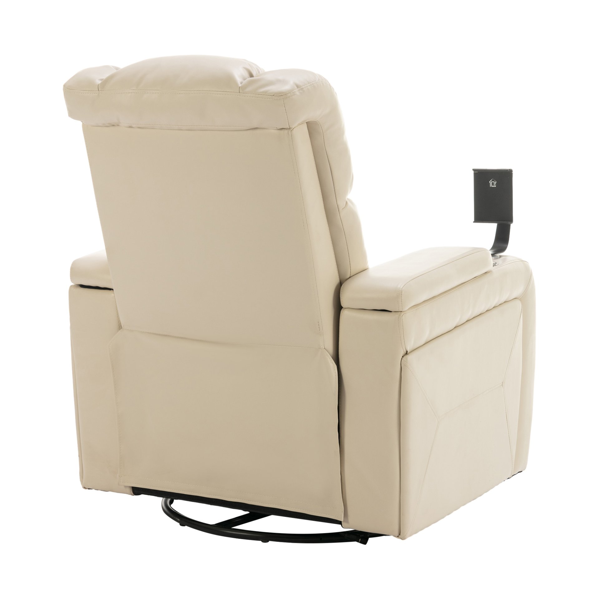 Home Theater Recliner With 270 Degree Swivel, Power Recliner With Tray Table, Phone Holder, Cup Holder, USB Port - White - Image 18